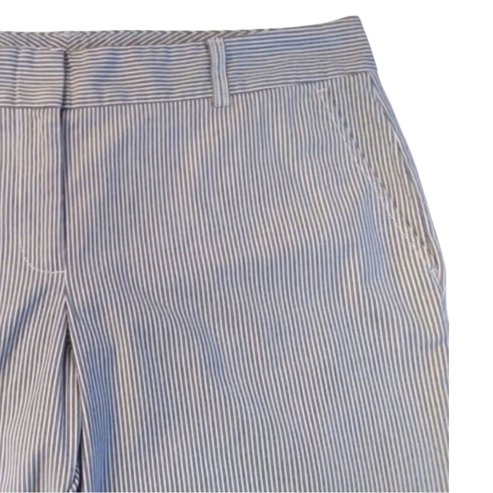 LANDS’ END Seersucker Cropped Pants in Navy/White in Size Fit 2 (16) -- SUMMER!! - Picture 7 of 11